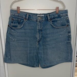 Zara Summer Edition The New Mid Rise Balloon Denim Bermuda Shorts Denim | 10
